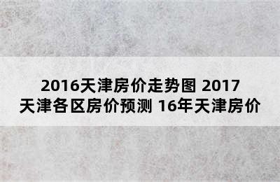 2016天津房价走势图 2017天津各区房价预测 16年天津房价